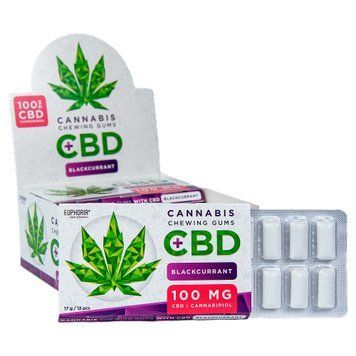 Жувальна гумка з 100мг CBD 100 мг Чорна смородина Euphoria zhuvalna-humka-z-100mh-cbd-100-mh-chorna-smorodyna-euphoria фото