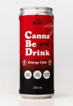 CBD Кола "CannaBeDrink COLA" без цукру, лимонад 50 мг CBD, 200 мг кофеїн, 330 мл cbd-kola-cannabedrink-cola фото