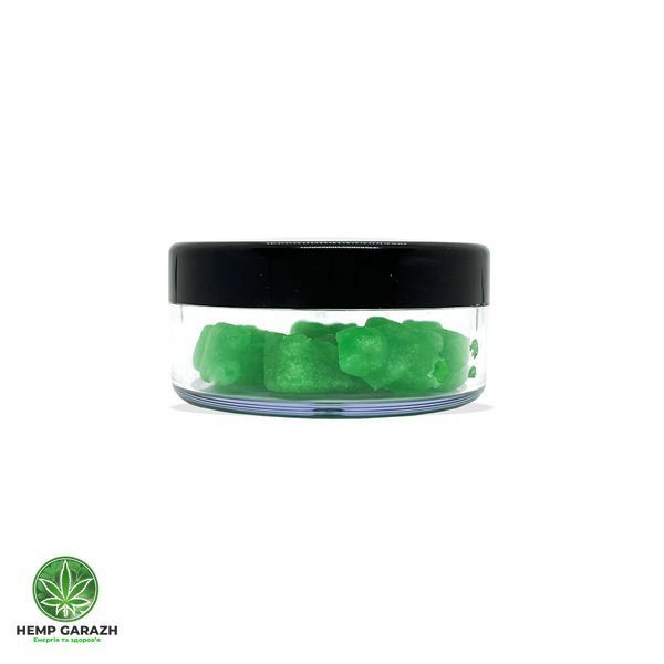 Желейні CBD ведмедики зі смаком яблука 200мг CBD Vegan 16 г  cbd-applebears-mini фото