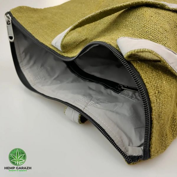 Cумка-шопер ARUJ з конопель водонепроникна зелена shopper-green фото